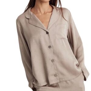 Madewell Champagne Bronze Night Stars Satin Sleep Shirt